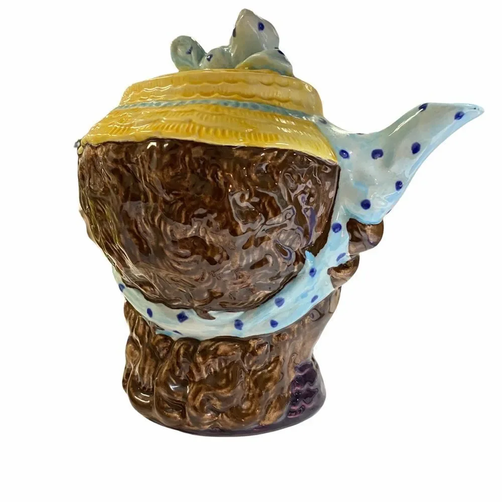Beswick England Dolly Varden Teapot #1203 Polka Dot Bow Curly Hair‎ Lady Hat